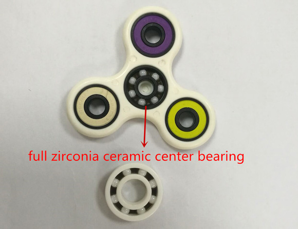 Hand light spinner fidget toy with hybrid ZrO2 ceramic bearings 608